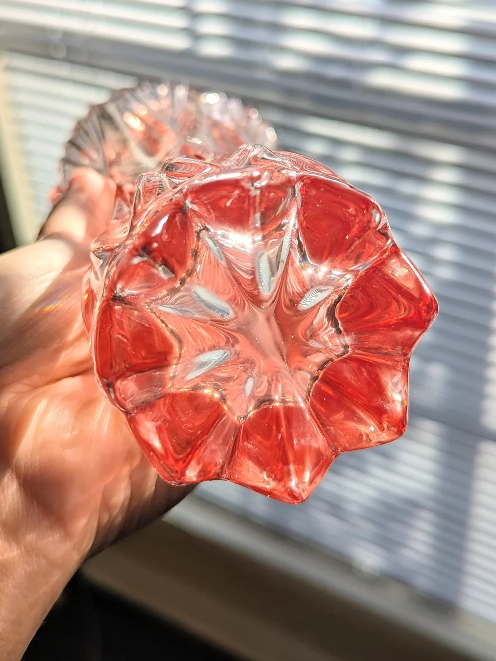 Vintage Pink Tinted Glass Vase